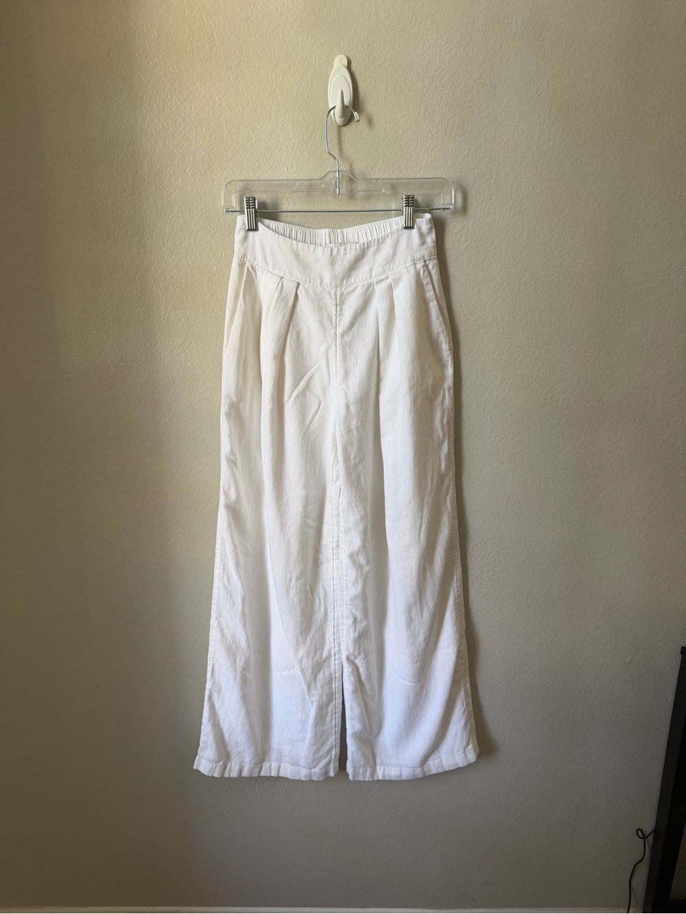 Abercrombie & Fitch White Wide-Leg Trousers